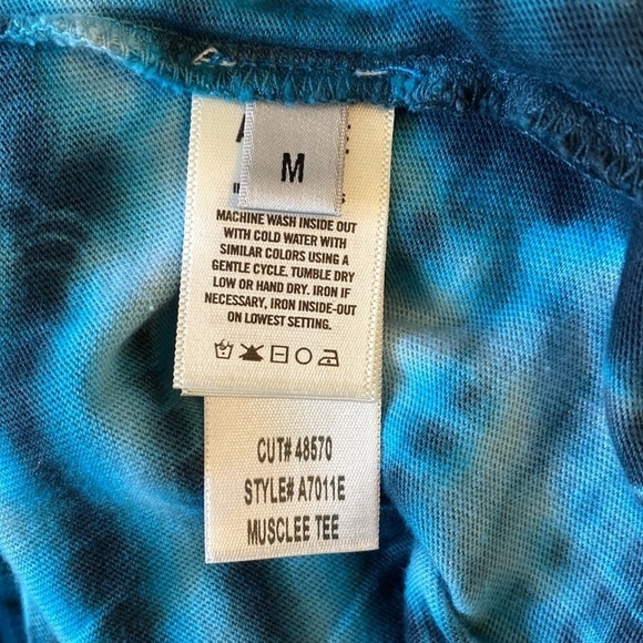 AGOLDE Futura Blue Tie-Dyed Muscle Tee Tank Top Sleeveless size medium - Picture 9 of 10